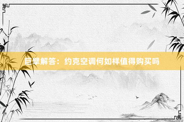 巨擘解答：约克空调何如样值得购买吗